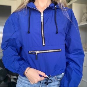 GUESS DEEP BLUE CROPPED WINDBREAKER